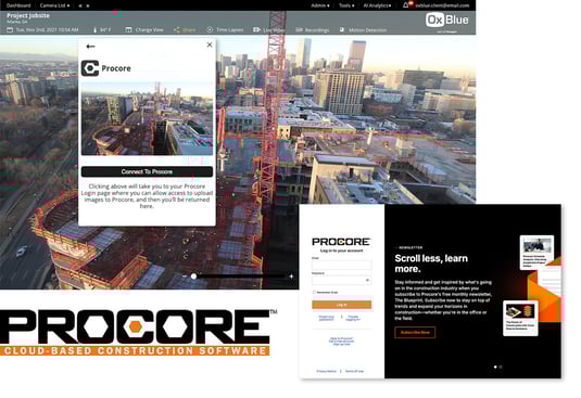 procore oxblue integration, construction camera