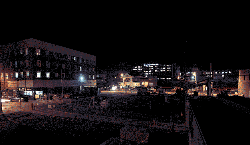 The construction cameras captured a fire that impacted the jobsite