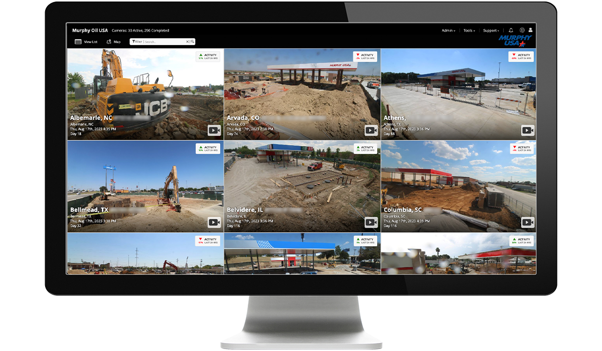 Murphy Oil monitors their projects through OxBlue's camera dashboard
