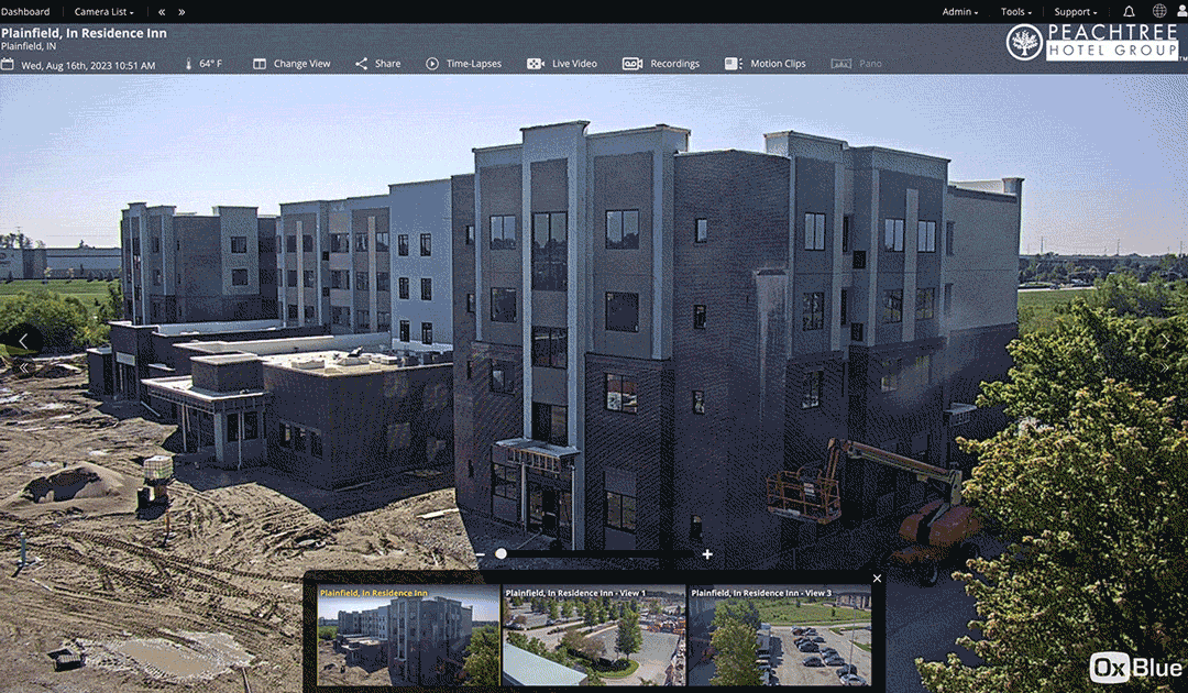 The OxBlue webapp provides a detailed history of the jobsite