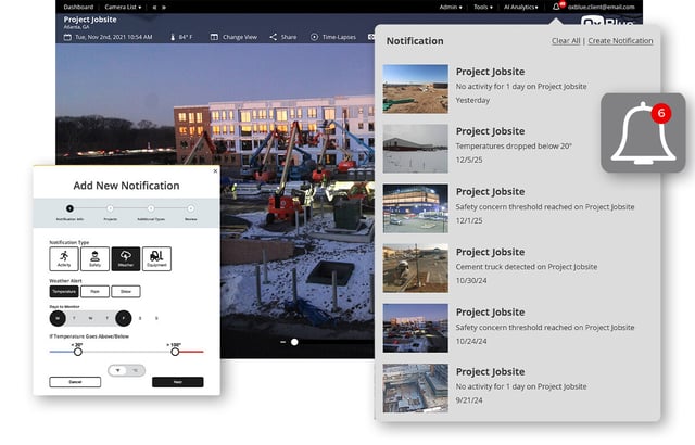 artificial intelligence in construction - camera notifications