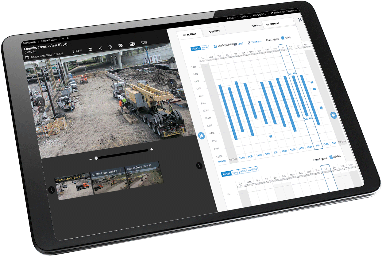 Full jobsite visibility with OxBlue's construction camera software