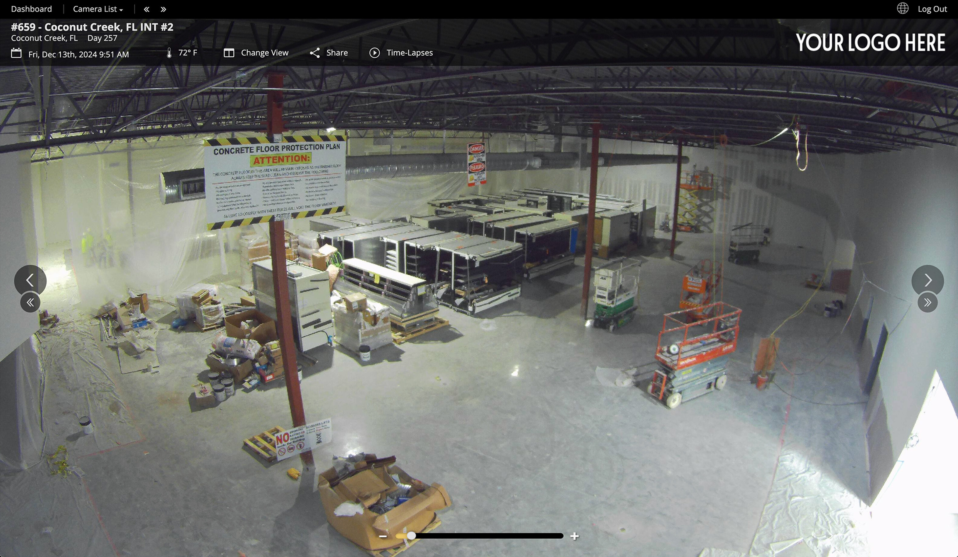 interior time lapse construction camera